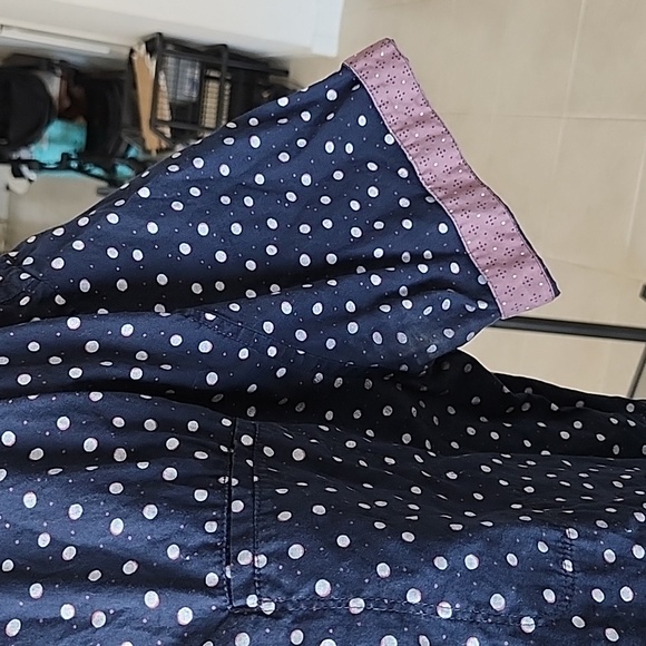 Navy blue/burgundy short sleeve  dress shirt - Picture 2 of 4